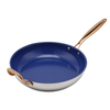 Heißer Verkauf Großhandel Impact Bonded Bottom Edelstahlpfanne 20/24/26/28 cm 8 Zoll/10 Zoll/12 Zoll Keramik-Antihaft-Kochgeschirr-Bratpfanne