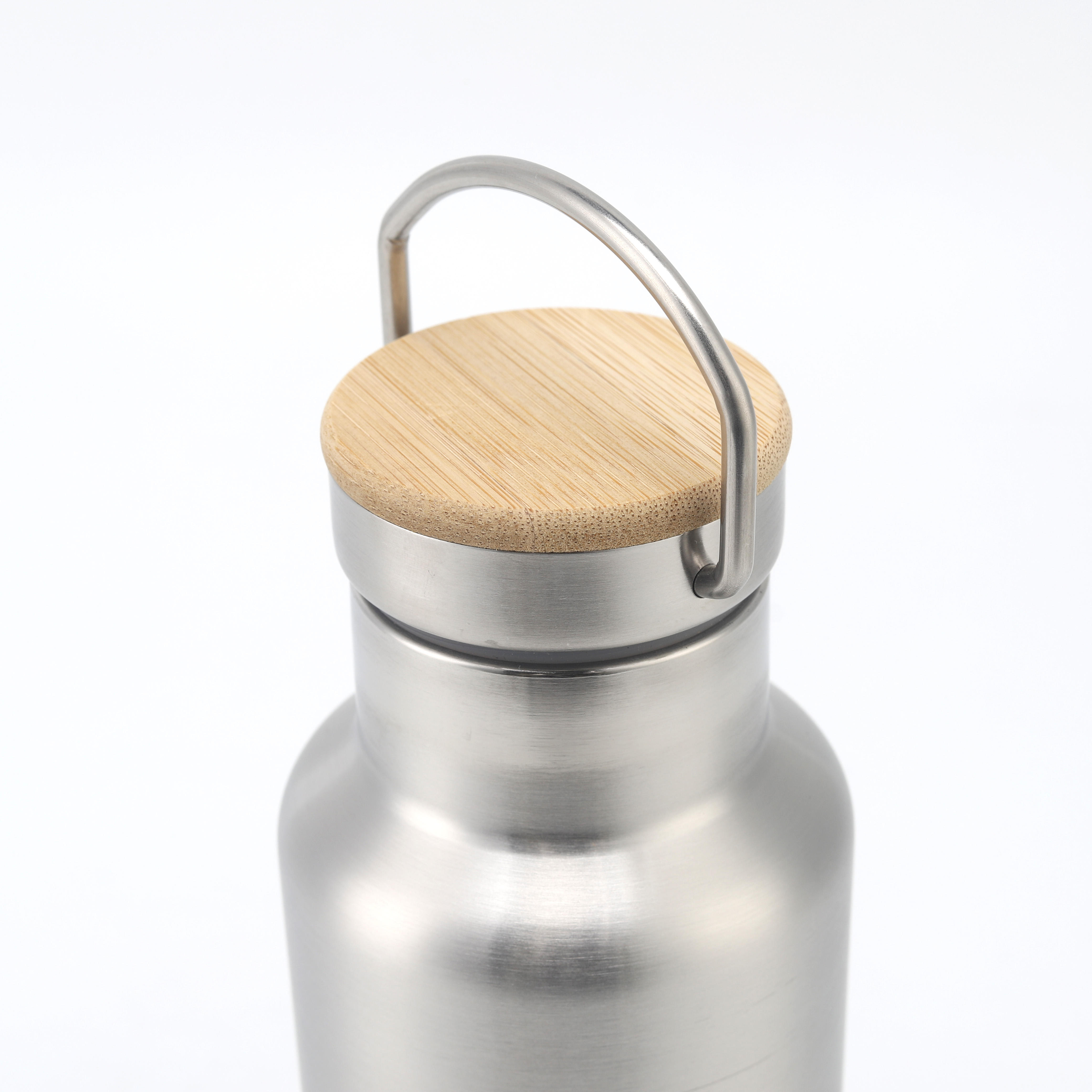Wasserflasche aus Edelstahl 304 und Bambusdeckel, Lunchbox, Lebensmittelverpackungsbehälter, auslaufsichere Metall-Bento-Lunchbox, Lebensmittelträger
