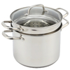 Factory Supply Kitchenware 8-Liter-Nudelkocher aus Edelstahl, 24-cm-Nudelkocher, Dampfgarer mit mehreren Töpfen