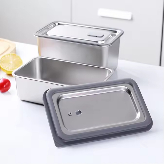 Design 304 Edelstahl Frischhalte-Lunchbox, Edelstahldeckel, auslaufsichere Heizung, mikrowellenversiegelte Box in Lebensmittelqualität