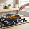 Fabrik-exklusives Design, gewürzter Karbonstahl, 14 Zoll/35 cm, Wok-Pfanne, natürlich antihaftbeschichtet, Pfannen, Bratpfannen, Induktionskompatibel