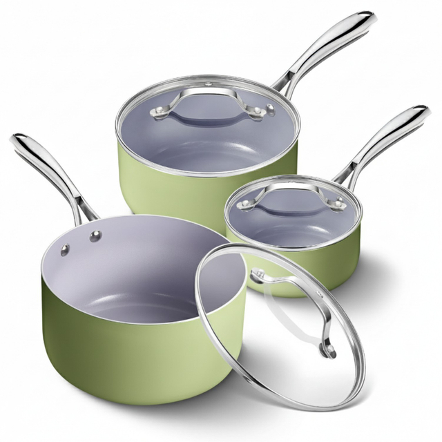 6-teiliges, anpassbares Keramik-Antihaft-Kochtopf- und Töpfe-Set, Induktions-Kochgeschirr-Set aus Aluminiumguss, Keramik-Kochgeschirr-Set, Töpfe und Pfannen-Set