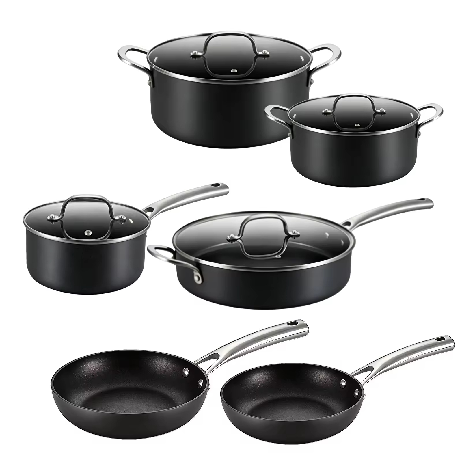 Moderne Home Kitchen Bratpfanne aus recyceltem, schwerem Aluminium mit Antihaftbeschichtung, Omelettpfanne, Kochpfanne, PFOA-frei, kompatibel mit Induktion