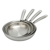 Heißer Verkauf Großhandel 3-lagige dreilagige Edelstahlpfanne 20/24/26/28 cm 8 Zoll/10 Zoll/12 Zoll unbeschichtete Kochgeschirr-Bratpfanne