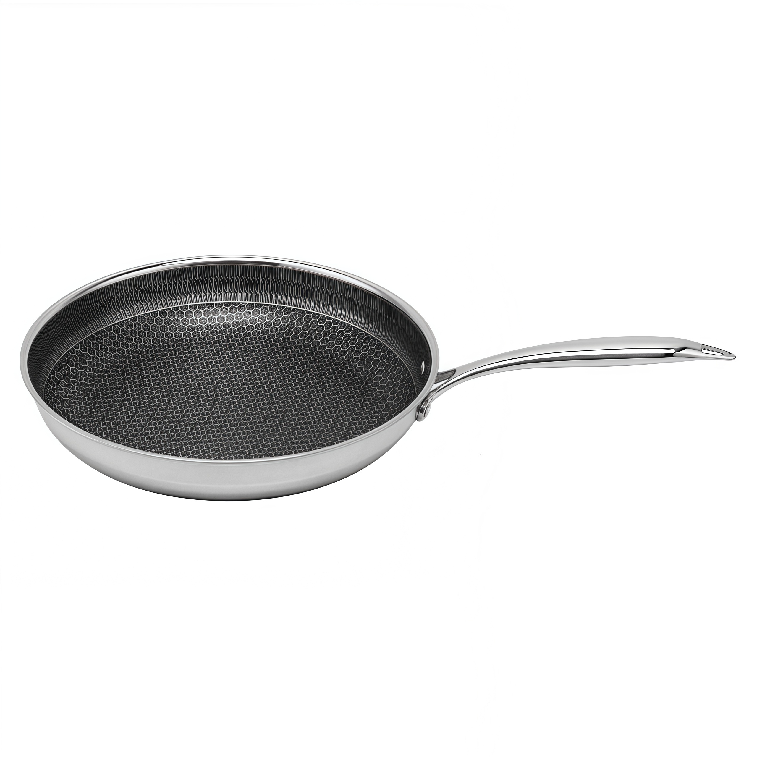 Hybrid-Kochgeschirr, 8/10/12 Zoll, Kochgeschirr, Bratpfanne, antihaftbeschichtet, Wabenstruktur, 20/24/28 cm, dreilagiges Edelstahl-Pfannenset, Bratpfannen
