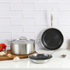 Kitchenware Triply Edelstahl-Topf, Suppentopf, Bratpfanne, Kochgeschirr-Set mit Deckel