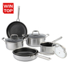 Neues antihaftbeschichtetes, dreilagiges Waben-Kochgeschirr-Set aus Edelstahl, Töpfe und Pfannen aus Edelstahl, Bratpfanne, Wok, Pizza-Pfanne, Kochtopf, Topf-Set
