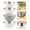 2-in-1-Küchenspüle, Abflusskorb, stapelbar, Ss304, zum Waschen von Obst und Gemüse, Becken mit Salatschüssel-Sets aus Edelstahl