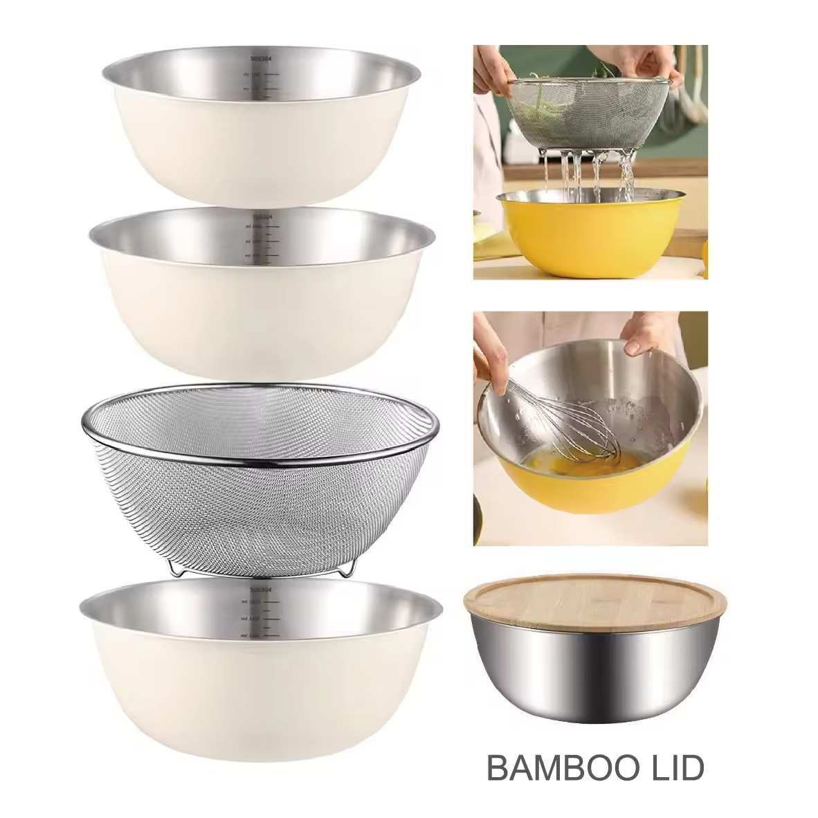 2-in-1-Küchenspüle, Abflusskorb, stapelbar, Ss304, zum Waschen von Obst und Gemüse, Becken mit Salatschüssel-Sets aus Edelstahl