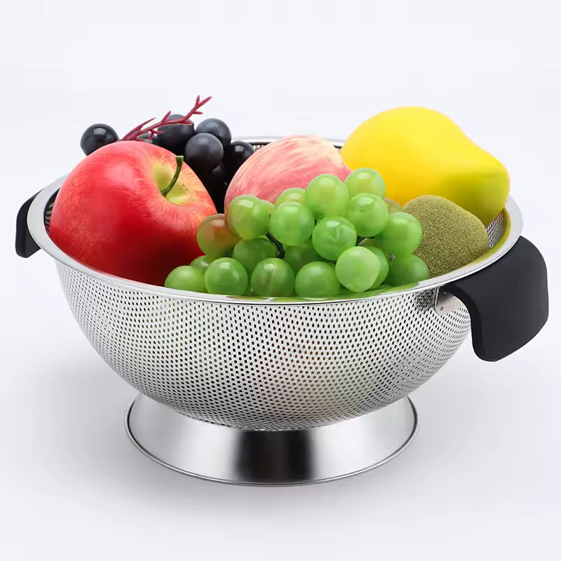 Neue Obst Gemüse Küche Sieb Siebe Set Edelstahl Abfluss Waschen Lagerung Abfluss Korb