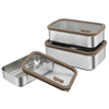 Beliebte Schul-Lunchbox, auslaufsicherer Lebensmittelbehälter aus Edelstahl für Jugendliche, mit Glasdeckel, Lebensmittelträger aus Edelstahl