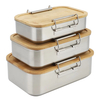 Neuer Bambusdeckel, Edelstahl-Lebensmittelbehälter, Lebensmittelverpackungsbehälter, auslaufsichere Metall-Bento-Lunchbox, Edelstahl-Lebensmittelträger