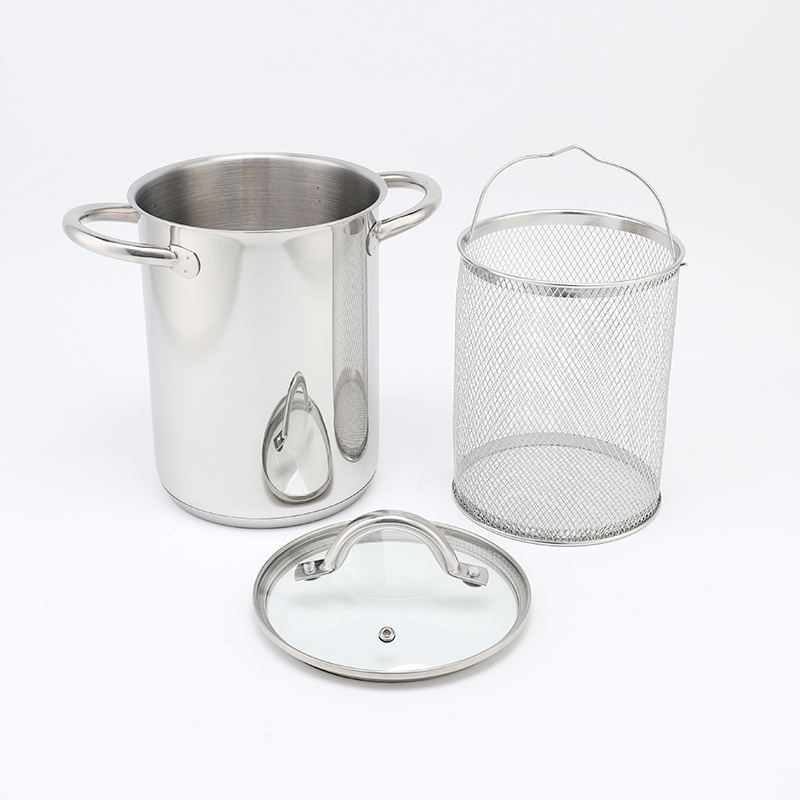Spargel-Dämpftopf mit Netzkorb, 3 Quart Gemüsekocher aus Edelstahl mit Deckel aus gehärtetem Glas