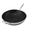 Hybrider TriPly-Edelstahl-Antihaft-Wok mit Griff, ohne Beschichtung, antihaftbeschichtetes Kochgeschirr, unterstützt ODM/OEM, ungiftig, ohne PFAS. PFAS