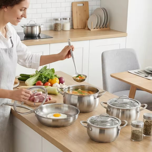 Großhandel Apfelform Edelstahl Saucenpfanne Kochtopf Auflaufset Suppentöpfe und Bratpfannen Set