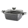 10-teiliges Kochtopf-Set aus recyceltem, schwerem Aluminium mit Antihaftbeschichtung und Grillpfanne, leicht zu reinigen, Marmor-Finish