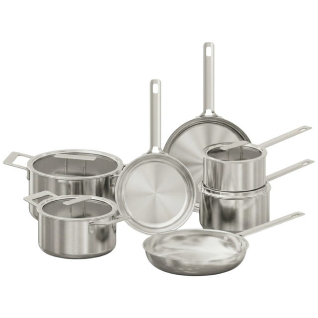 Fabrikneues Ankunfts-Edelstahl-Kochgeschirr-Set mit Edelstahl-Griff, Kochtöpfe, gelöteter Boden, Kochgeschirr-Set, Kochtopf, Bratpfanne
