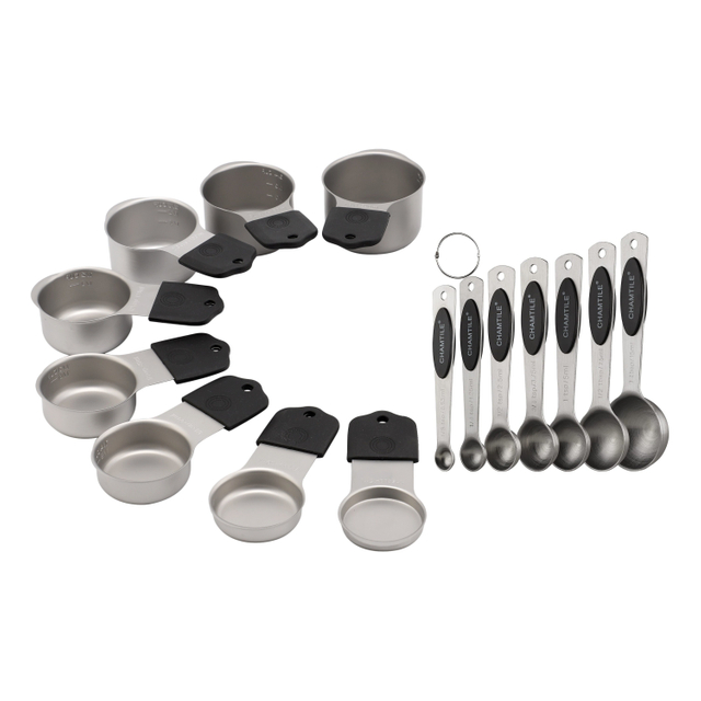 Magnetisches Edelstahl-Messbecher-Set, Messwerkzeuge mit Silikongriff – präzises und langlebiges Küchenwerkzeug
