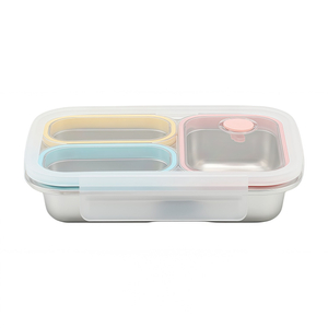Neue Design Factory 304 Edelstahl Frischhalte-Lunchbox Küche Obst Kinder Lebensmittelbehälter Crisper Set mit Deckelgriff 