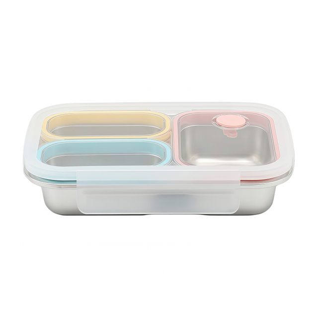 Neue Design Factory 304 Edelstahl Frischhalte-Lunchbox Küche Obst Kinder Lebensmittelbehälter Crisper Set mit Deckelgriff 
