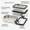 Neues Design 304 Edelstahl Frischhalte-Lunchbox Glasabdeckung Auslaufsichere Heizung Lebensmittelqualität Mikrowellenversiegelte Box