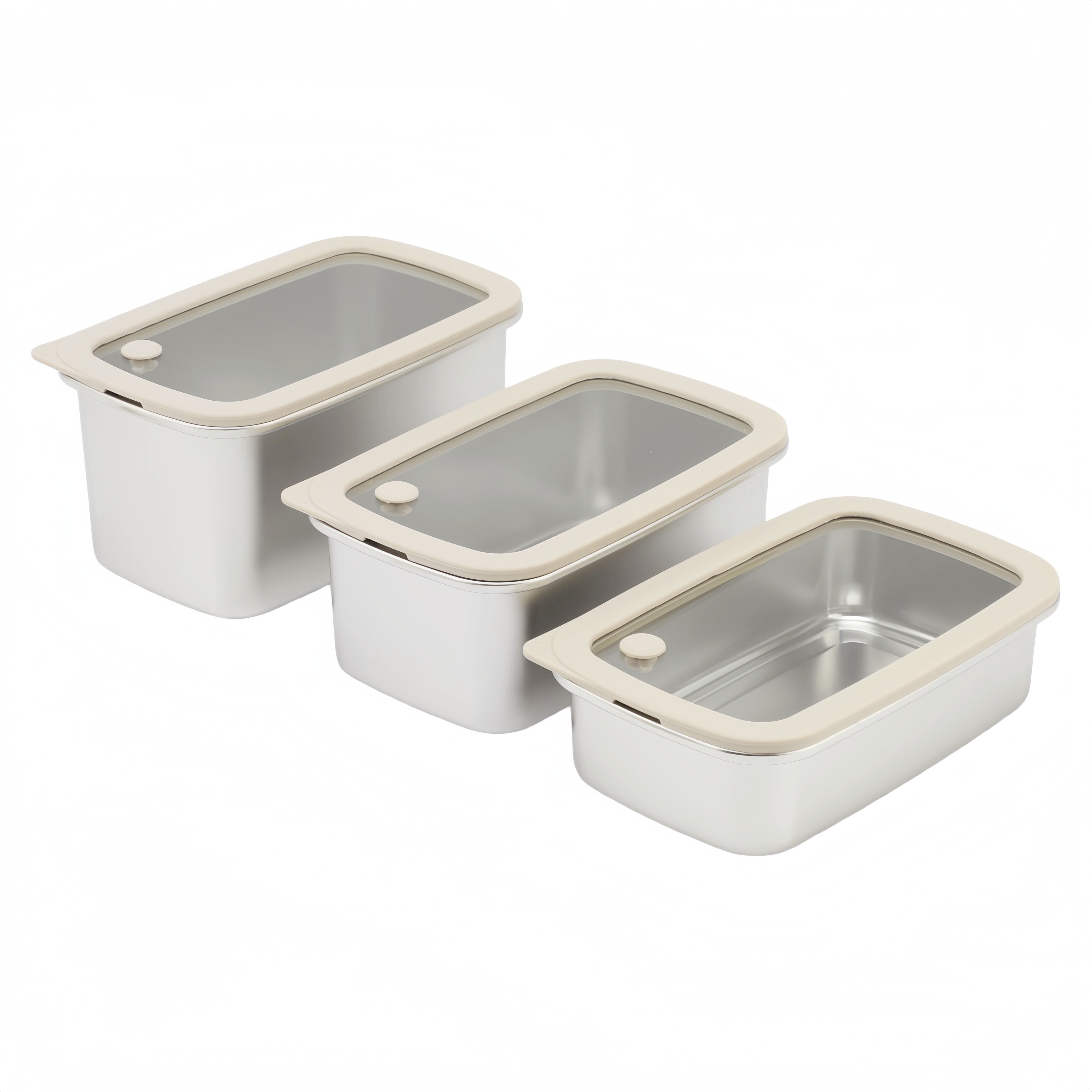 Neue Design Factory 304 Edelstahl Frischhalte-Lunchbox mit Glasdeckel, auslaufsichere Heizung, mikrowellenversiegelte Box in Lebensmittelqualität