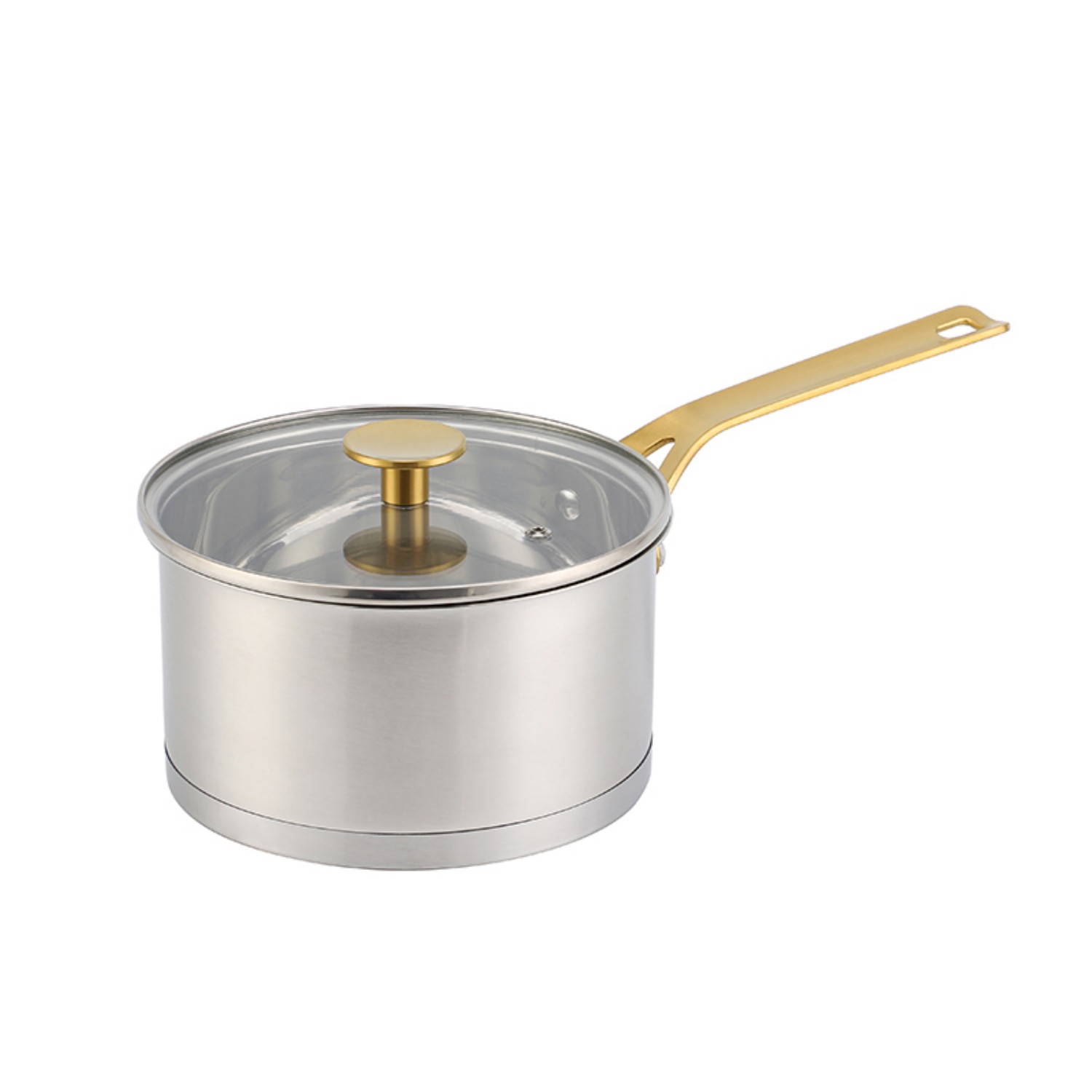 Fabrikneues Edelstahl-Kochgeschirr-Set mit goldenem Griff, Kochtöpfe, gelöteter Boden, Kochgeschirr-Set, Kochtopf, Bratpfanne