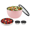 Großhandel Salat-Rührschüssel-Set aus Edelstahl mit Tablett, Saucenschüssel-Deckel, Heimküchengeschirr mit rutschfester Basis, umweltfreundlich