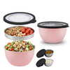 Großhandel Salat-Rührschüssel-Set aus Edelstahl mit Tablett, Saucenschüssel-Deckel, Heimküchengeschirr mit rutschfester Basis, umweltfreundlich
