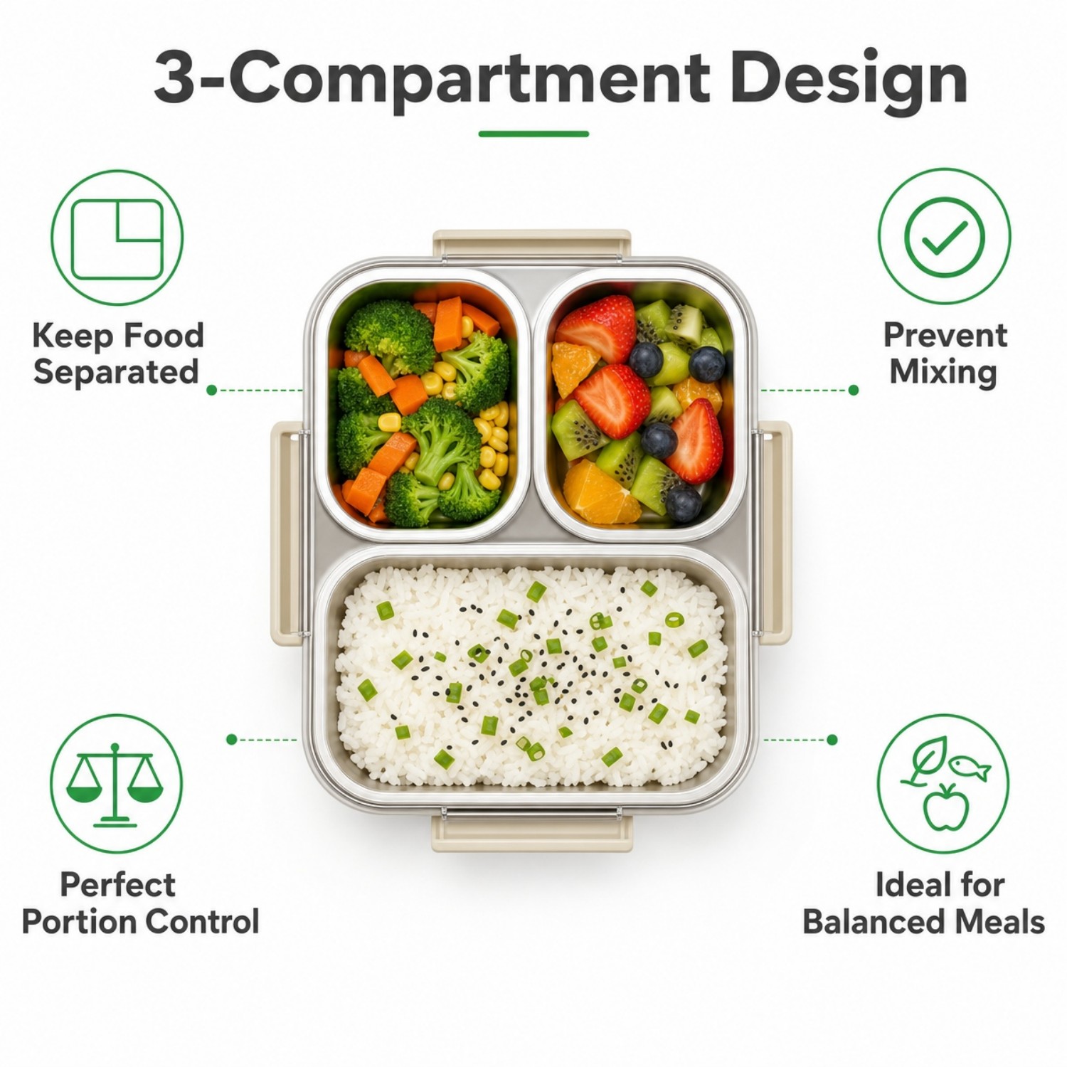 2026 Neues Design 304/316 Edelstahl Frischhaltebox Student Bento Box Lunchbox Heizung Lebensmittelqualität Mikrowellenversiegelte Box 