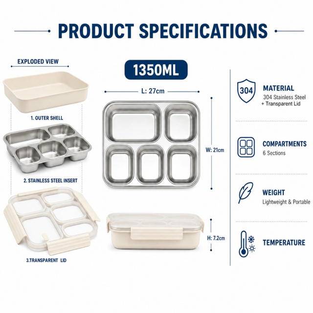Neues Design 304/316 Edelstahl Frischhaltebox Student Bento Box Lunchbox Heizung Lebensmittelqualität Mikrowellenversiegelte Box 
