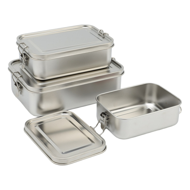 Edelstahl-Lebensmittelbehälter mit hohem Fassungsvermögen, 1–3 l, Deckel aus Edelstahl, leichte, tragbare, beheizbare Lunchbox