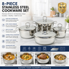 Fabrikneues Ankunfts-Edelstahl-Kochgeschirr-Set mit Griff, Kochtöpfe, gelöteter Boden, Kochgeschirr-Set, Auflauf-Set, Suppen- und Suppentöpfe mit Deckel