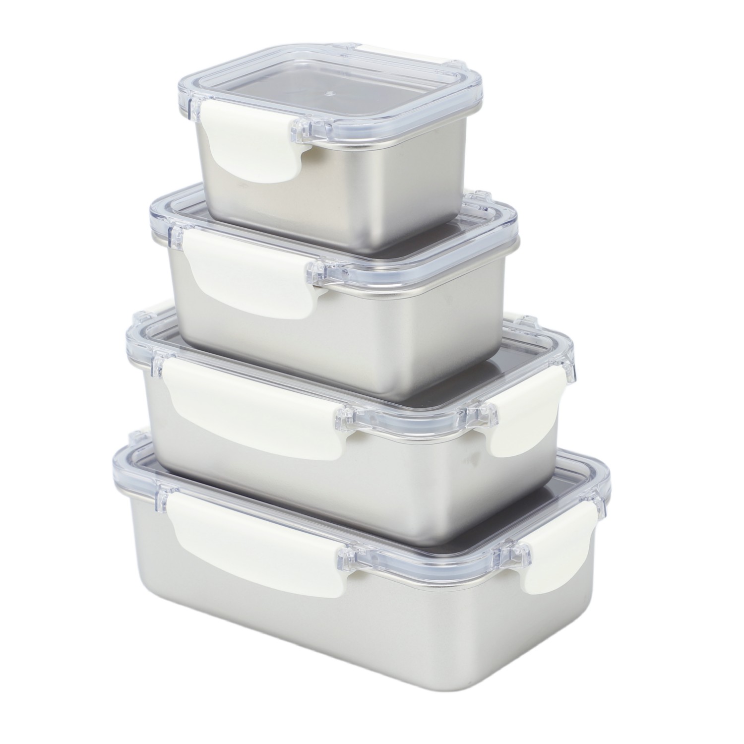2026 New Design Factory 304 Edelstahl Frischhalte-Lunchbox Küche Obst Kinder Lebensmittelbehälter Crisper Set mit Deckelgriff