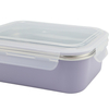 Rechteckiger, tragbarer Lunchbox-Behälter aus Edelstahl mit Deckel und Abdeckung zur spülmaschinen- und gefriergeeigneten Aufbewahrung von Lebensmitteln