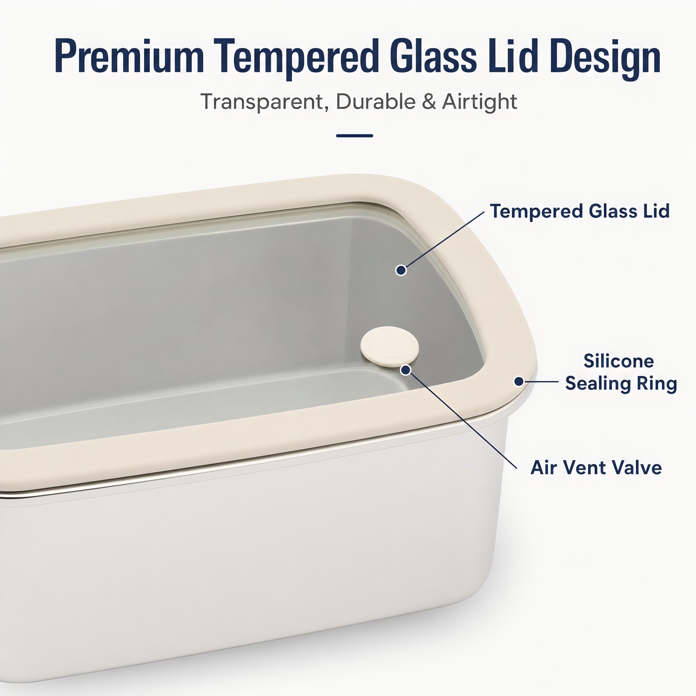 Neue Design Factory 304 Edelstahl Frischhalte-Lunchbox mit Glasdeckel, auslaufsichere Heizung, mikrowellenversiegelte Box in Lebensmittelqualität