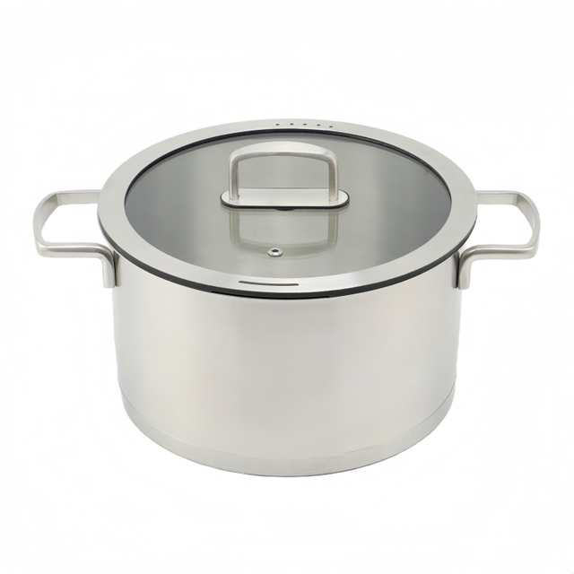 Factory Supply Edelstahltöpfe und -pfannen, 10-teiliges Kochgeschirrset mit Edelstahlgriff und Deckel, gelöteter Boden, Kochgeschirrset, Kochtopf, Schmorpfanne