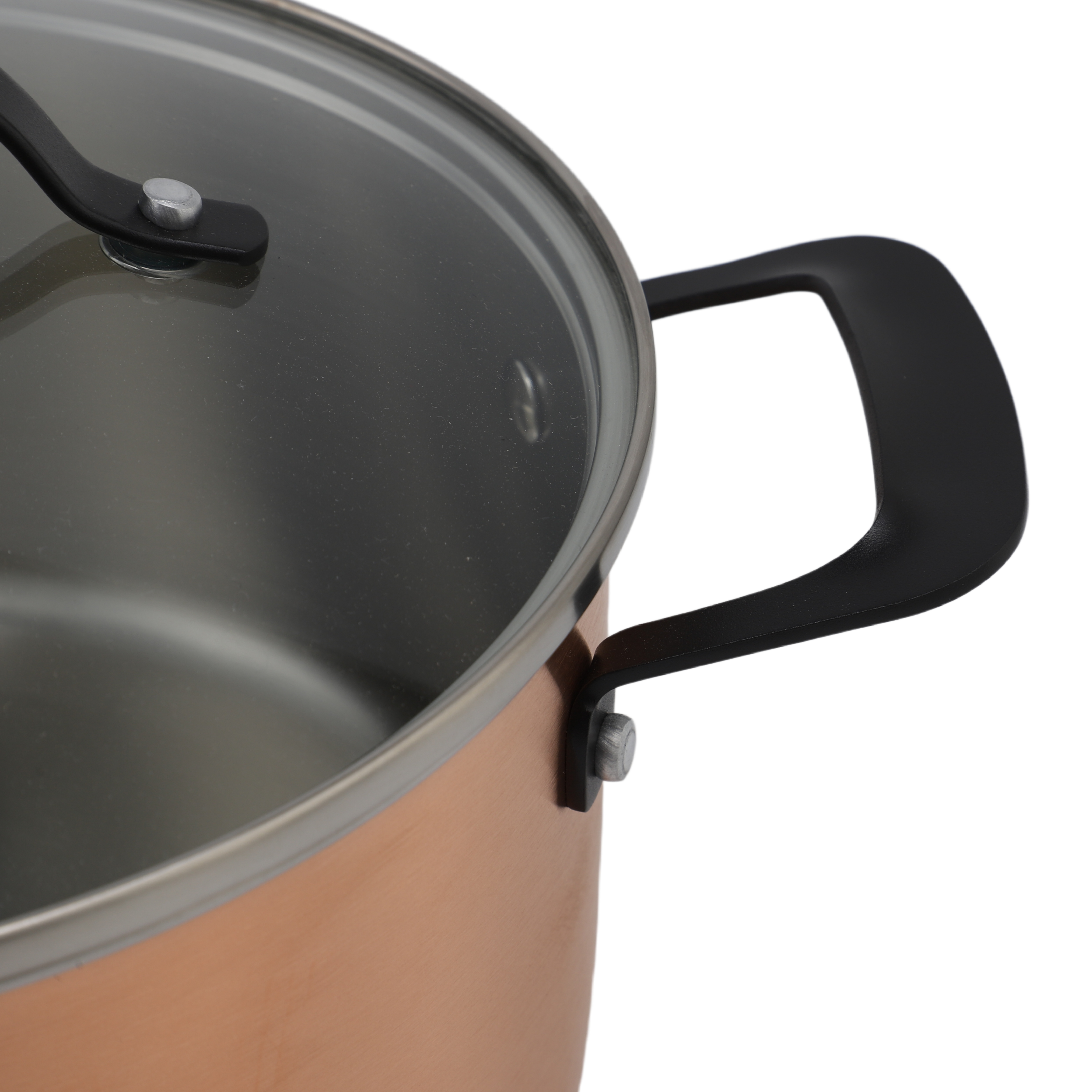 Großhandel mit zartem Aussehen, multifunktionalem dreilagigem Kupfer-Edelstahl-Kochgeschirr, Edelstahl-Auflauf-Set, Suppen- und Suppentöpfen mit Deckel