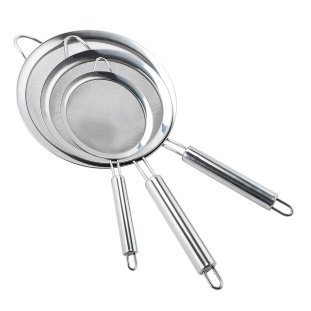 Küchensaftsieb, Edelstahl, feinmaschiges Sieb, Backmehlsieb, Drahtsieb, Sieb für Küchengeräte und Gadgets