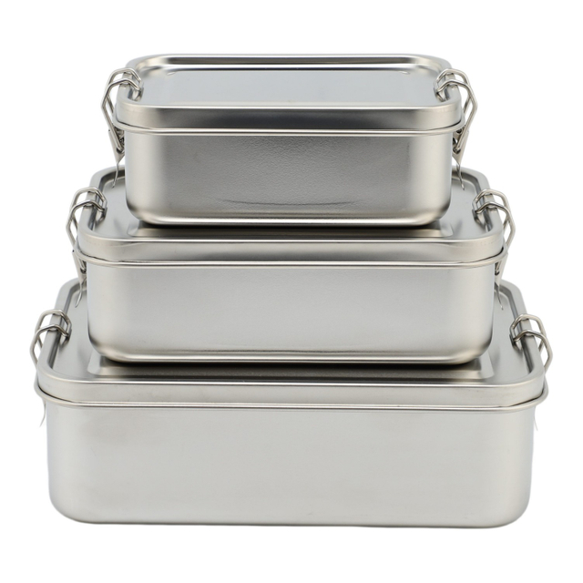 Edelstahl-Lebensmittelbehälter mit hohem Fassungsvermögen, 1–3 l, Deckel aus Edelstahl, leichte, tragbare, beheizbare Lunchbox
