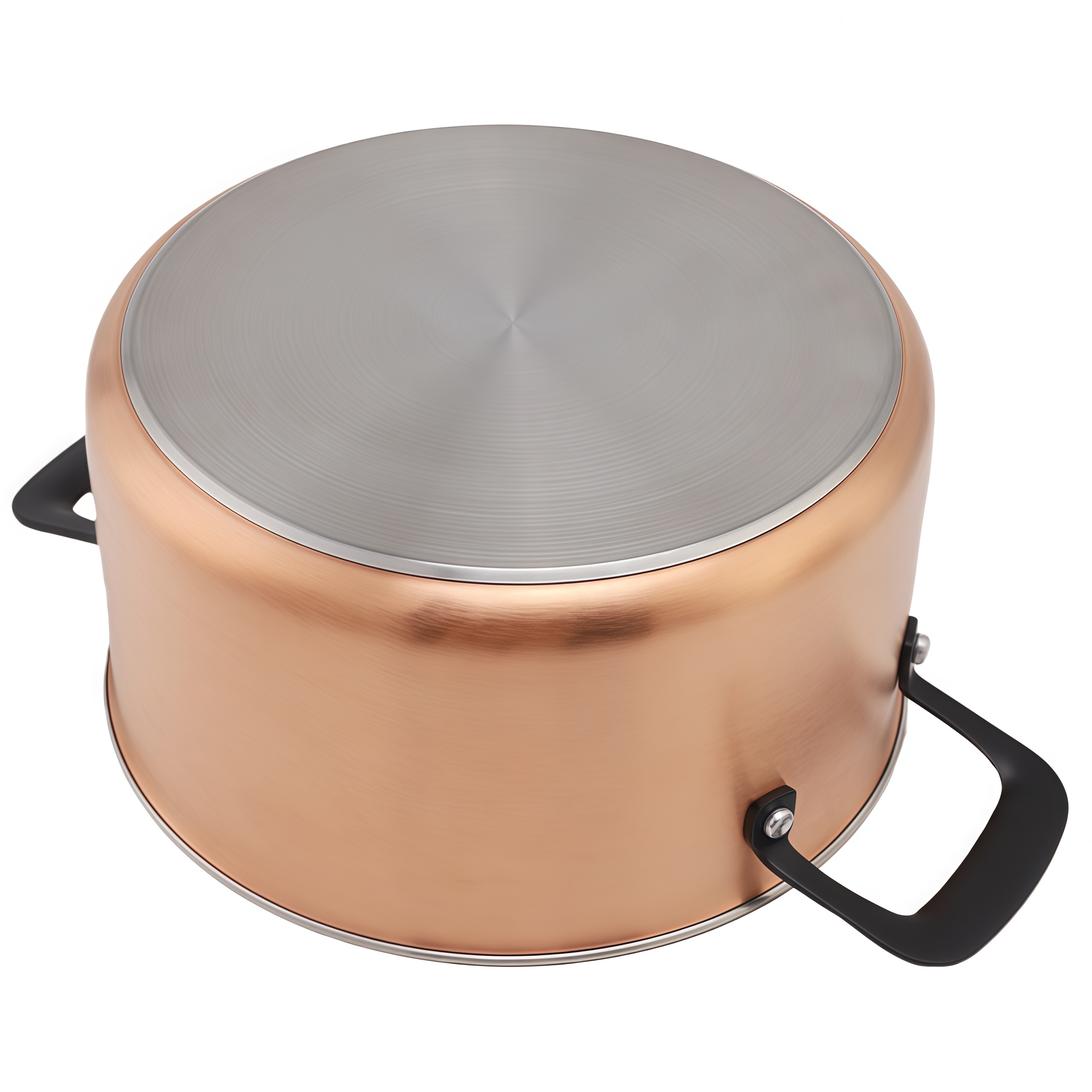 Großhandel mit zartem Aussehen, multifunktionalem dreilagigem Kupfer-Edelstahl-Kochgeschirr, Edelstahl-Auflauf-Set, Suppen- und Suppentöpfen mit Deckel