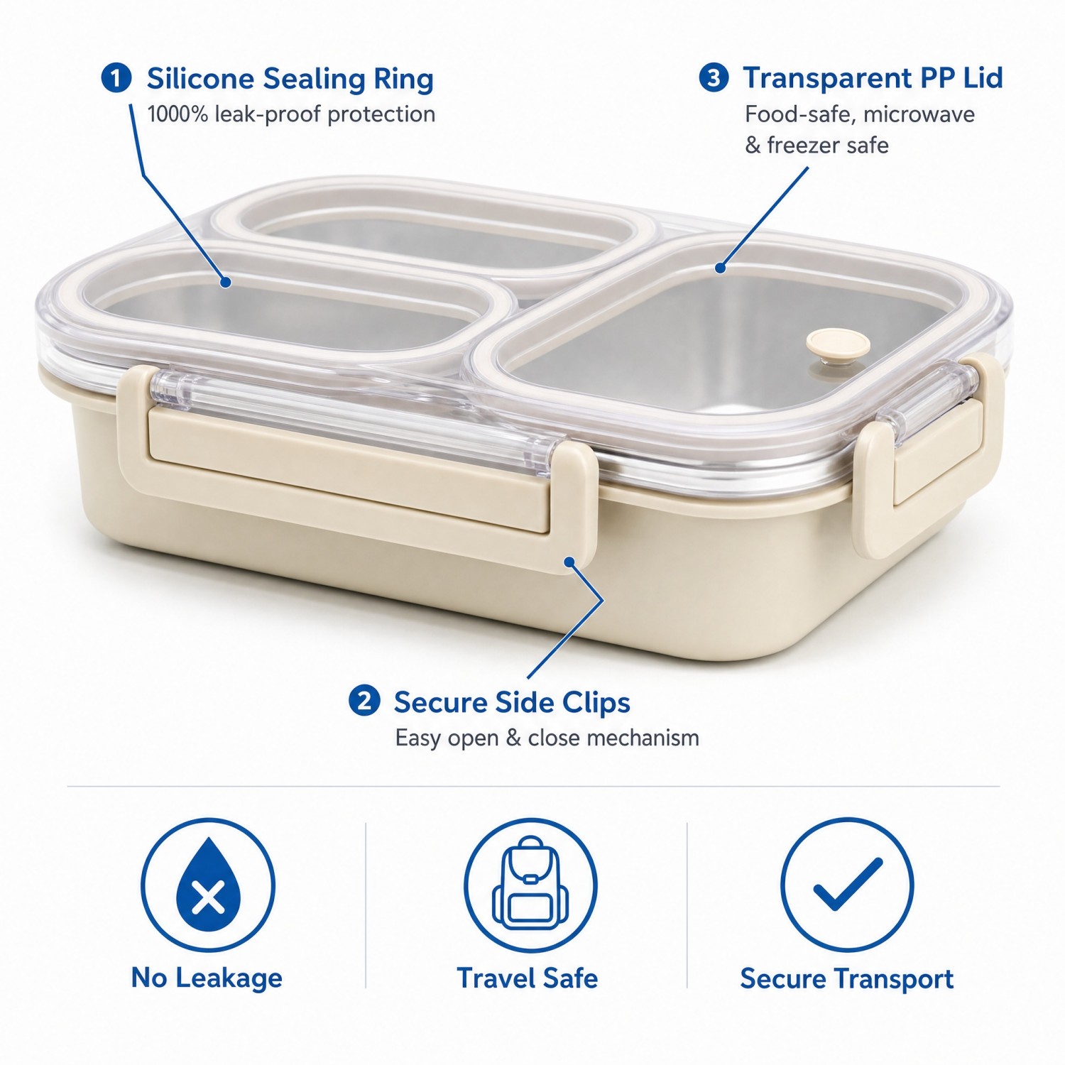 2026 Neues Design 304/316 Edelstahl Frischhaltebox Student Bento Box Lunchbox Heizung Lebensmittelqualität Mikrowellenversiegelte Box 