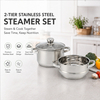 Neues Factory Custom Kitchen Edelstahl-Suppendampfer-Topf-Set mit Glasdeckel, Edelstahl-Kochtopf-Set, Kochgeschirr-Sets