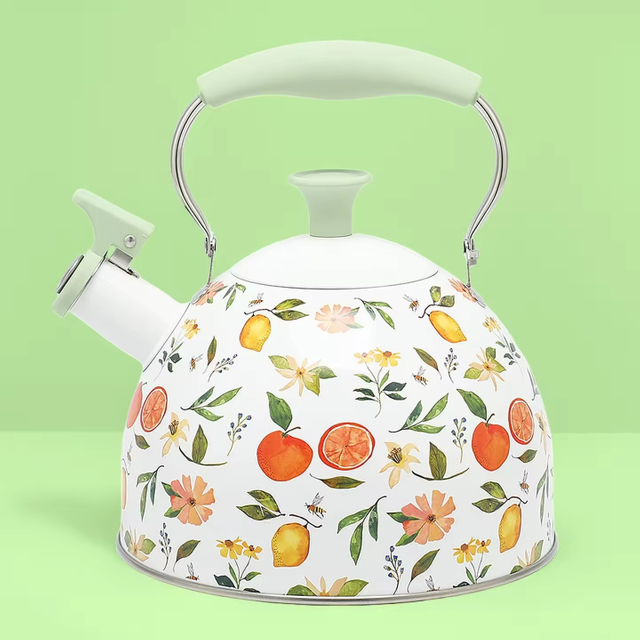 2,5 l Edelstahl-Pfeifkessel, moderne Heimküche, Induktionsherd, Teekanne, Wasser-Teekanne mit Druckdesign