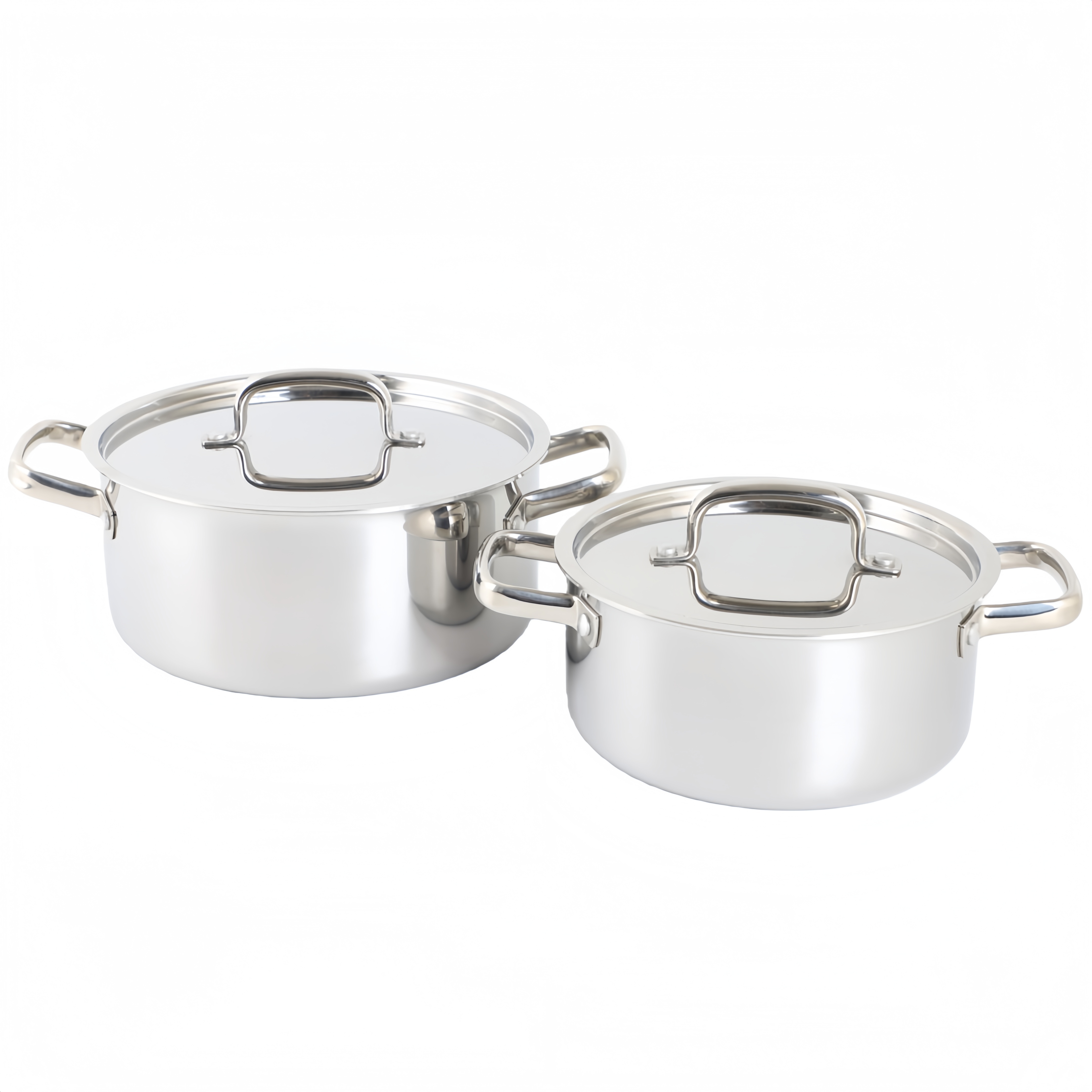 Bestseller German Kitchen Ware 8-teiliges Triply Edelstahl-Kochgeschirr-Set, Kochtöpfe und Pfannen-Sets aus Edelstahl