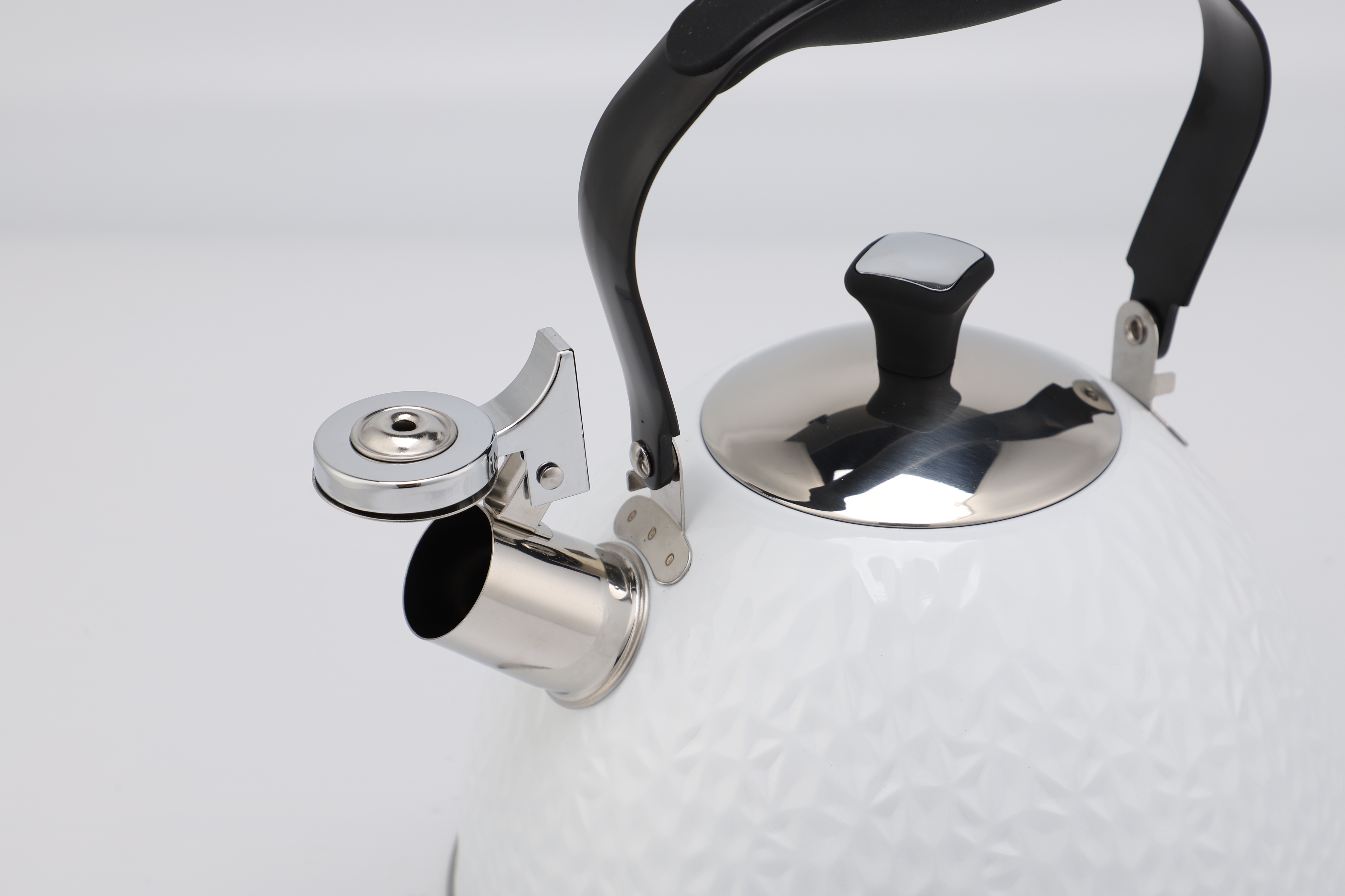 2,5L Farbe Malerei Weiß Wasserkocher Pfeifen Teekanne Edelstahl Pfeife Herd Top Wasserkocher Schwarz