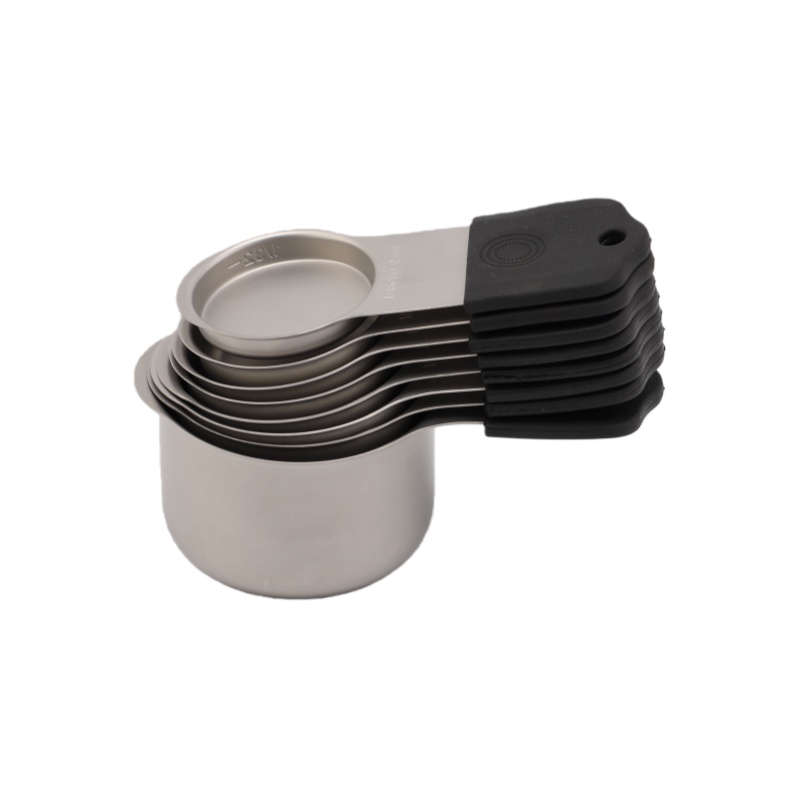 Magnetisches Edelstahl-Messbecher-Set, Messwerkzeuge mit Silikongriff – präzises und langlebiges Küchenwerkzeug