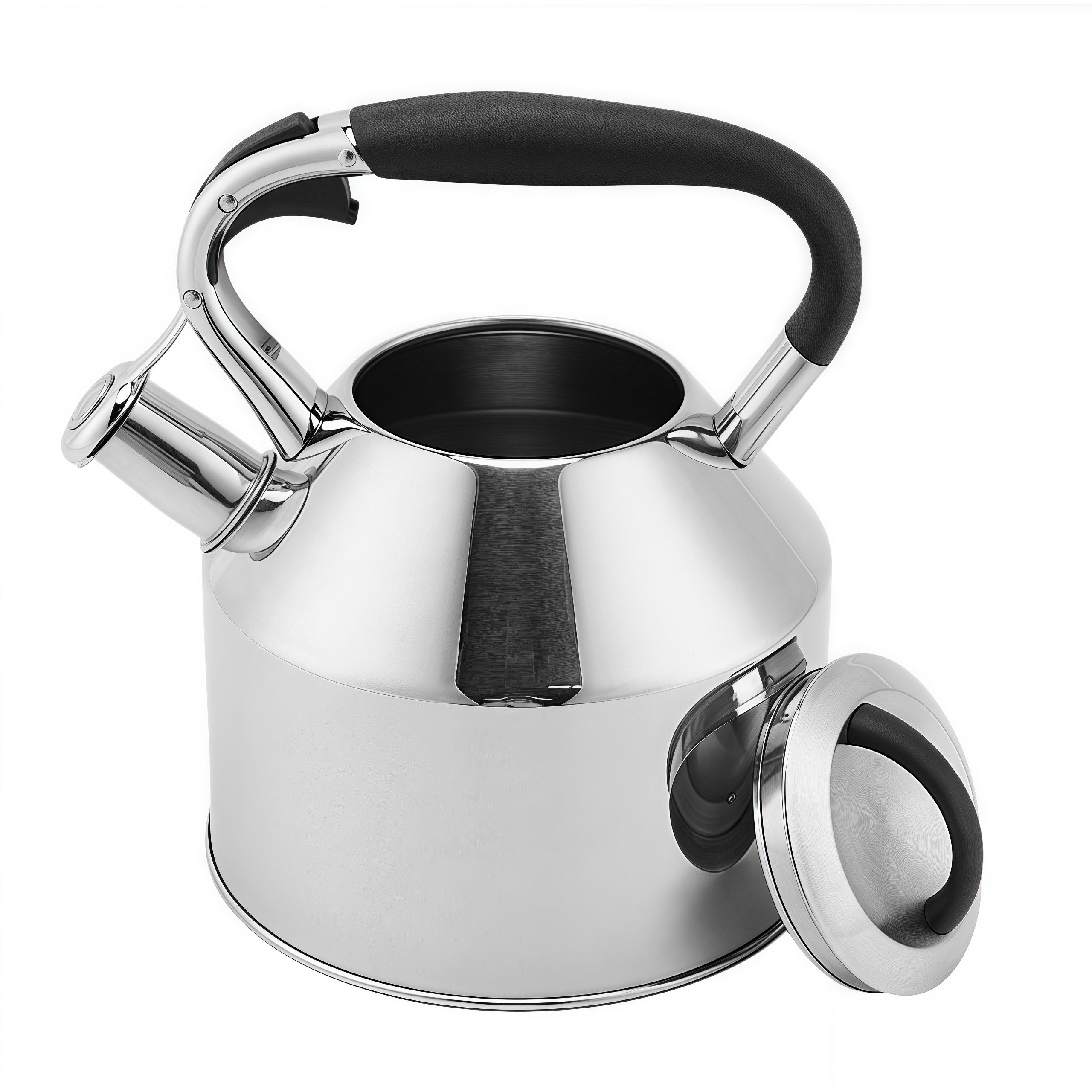 Neue moderne Home Kitchen 3,5 l Edelstahl Pfeifkessel Induktionsherd Teekanne mit Metallkonstruktion Wasser Teekanne