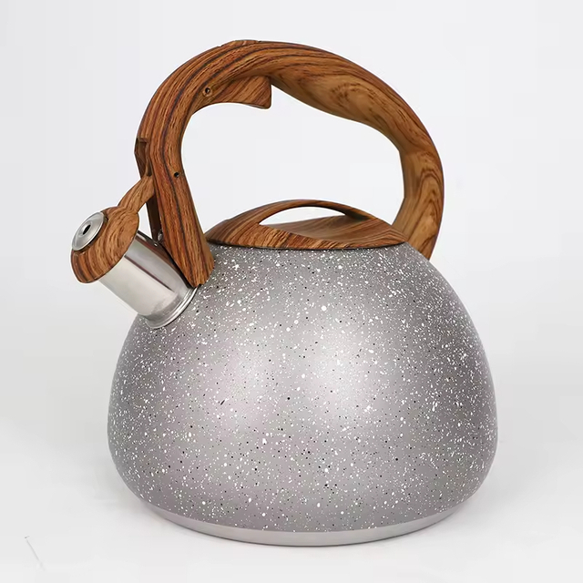 Edelstahl-Teekanne, 2,7 l, pfeifender Teekessel mit Farbmalerei