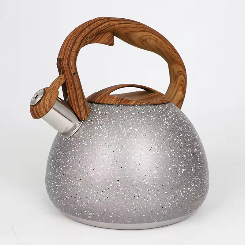 Edelstahl-Teekanne, 2,7 l, pfeifender Teekessel mit Farbmalerei